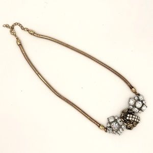 ANTHROPOLOGIE CRYSTAL FLOWER GOLD CHAIN NECKLACE